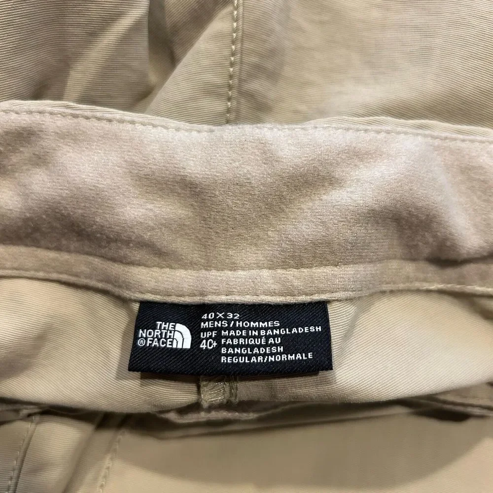 The North Face convertible Pants Mens Large Tan‎ Zip Off Belted Outdoor 40X32